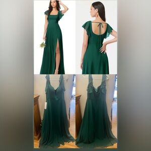 Azazie Dark Green Maxi Dress